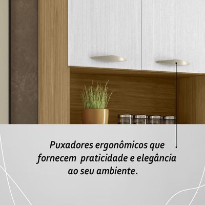 Armário De Cozinha Compacta Mdf 6 Portas Golden Plus Freijó-supremo-com Ripado
