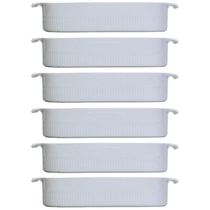 6 Travessas Porcelana Branca 2,5L 30x21cm Germer Restaurantes Buffets Assar e Servir