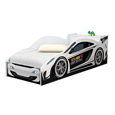 Cama Carro Com Baú Infantil Branco Com Colchão