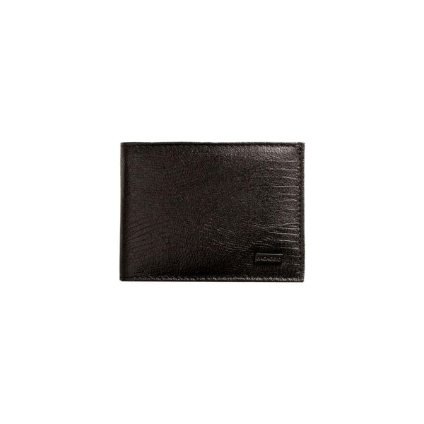 Carteira Masculina de Couro Lezard Preto U / Preto