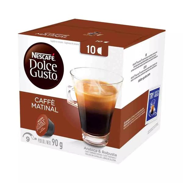 Cápsulas Nescafé Dolce Gusto Caffe Matinal 10 Unidades 90g Cápsulas Nescafé Dolce Gusto Caffe Matinal 10 Unidades 90g