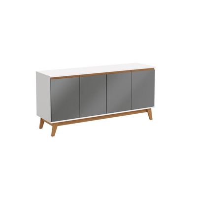 Aparador Kappesberg 4 Portas Branco/chumbo 156cm