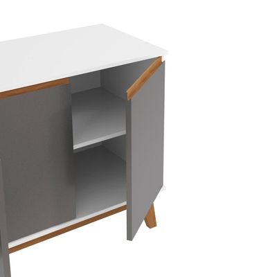 Aparador Kappesberg 4 Portas Branco/chumbo 156cm
