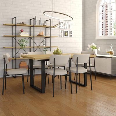 Mesa De Jantar Queens R 160x90x77cm Qemj9160r Vermont Oak - Est.preta Vermont Oak/est.preta