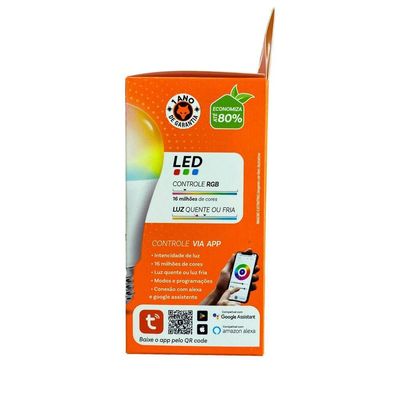 Kit 2 Lâmpada Inteligente Rgb 9w Wifi Smart Color Bivolt Foxlux