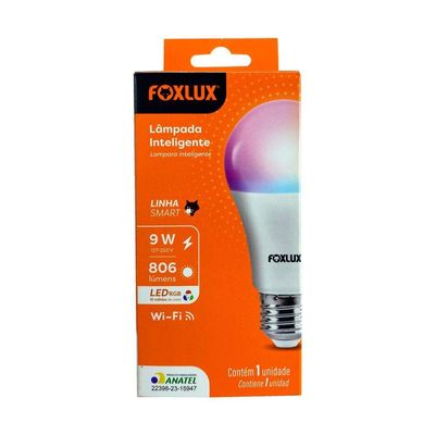 Kit 2 Lâmpada Inteligente Rgb 9w Wifi Smart Color Bivolt Foxlux