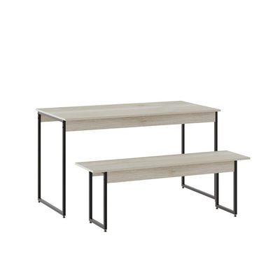 Mesa De Jantar Com 1 Banco Estilo Industrial Tub  Snow / Est.preta