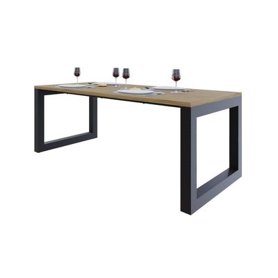 Mesa De Jantar Bronx 200x90x77cm Brmj9200 Vermont Oak - Est.preta Vermont Oak/est.preta