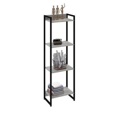 Estante Dynamica 45x30x146cm C/04 Prateleiras Snow / Est.preta Snow / Est.preta