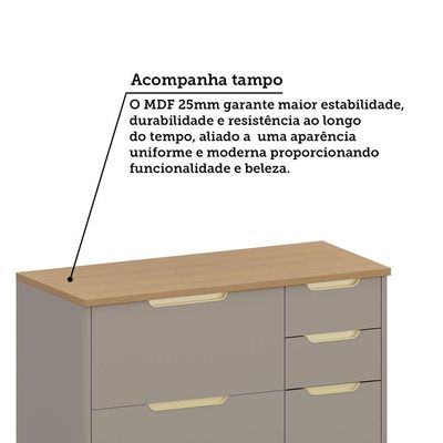 Cozinha Completa 6 Peças Com Tampo Lumina Luciane Móveis Cinammon/Freijó