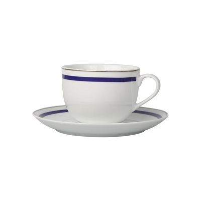 Jogo de Jantar em porcelana Silver Rim L'Hermitage Très Classique 42 peças azul