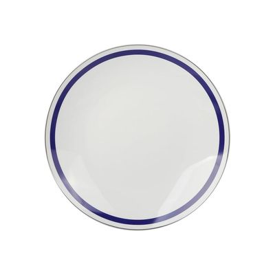 Jogo de Jantar em porcelana Silver Rim L'Hermitage Très Classique 42 peças azul