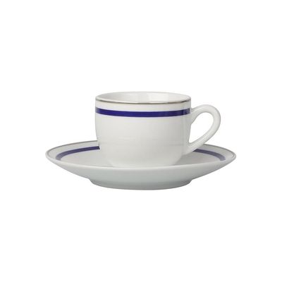Jogo de Jantar em porcelana Silver Rim L'Hermitage Très Classique 42 peças azul
