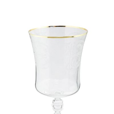 Jogo de taças para água cristal ecológico Bohemia Grace 300ml 6 peças ouro rim
