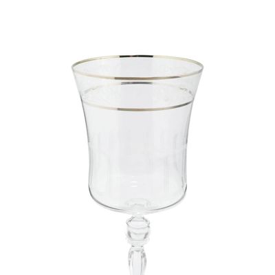 Jogo de taças para água cristal ecológico Bohemia Grace 300ml 6 peças prata rim