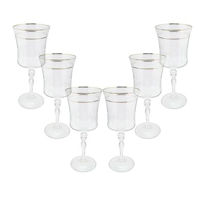 Jogo de taças para água cristal ecológico Bohemia Grace 300ml 6 peças prata rim