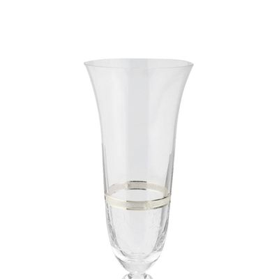 Jogo de taças champanhe cristal ecológico Bohemia Angela 190ml 6 peças prata rim