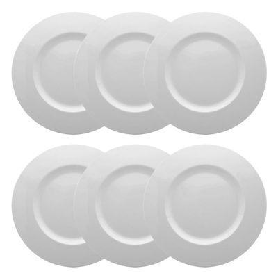 Jogo de sousplat em porcelana Strauss Sable 31,5cm 6 peças
