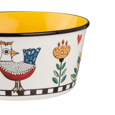Bowl em new bone china Egan Cocorico 460ml amarelo