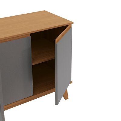 Aparador Kappesberg 4 Portas Canela/chumbo 156cm
