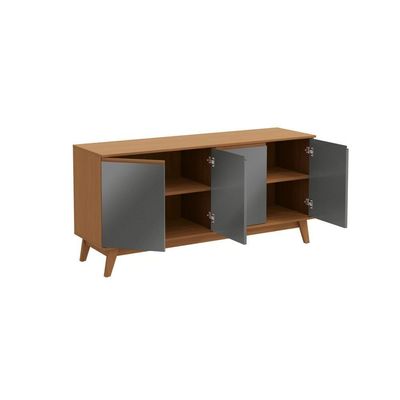 Aparador Kappesberg 4 Portas Canela/chumbo 156cm
