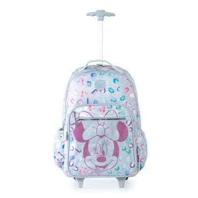 Mochila Escolar Feminina de Rodinhas Minnie Stones U / Lilas
