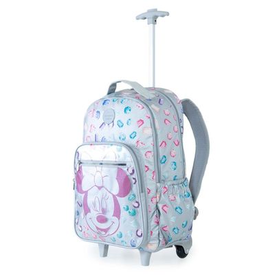 Mochila Escolar Feminina de Rodinhas Minnie Stones U / Lilas