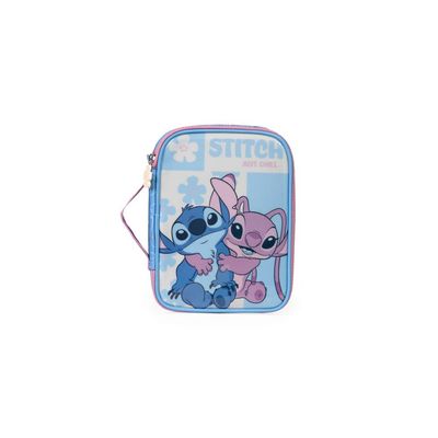 Estojo Escolar Feminino Stitch e Angel Azul U / Azul