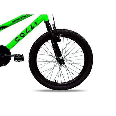 Bicicleta Colli Montadinha Aro 20 Selim Mobik Bagageiro Cor Amarelo Neon Tamanho Do Quadro 12 Verde