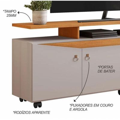 Rack Elogio Para Até 65" Jcm Movelaria Off/cinamomo