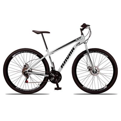 Bicicleta Aro 29 Bike Aço 21 Marchas Velocidades Freio A Disco Cor:branco