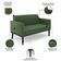 Sofá Namoradeira E 1 Poltrona Base Madeira Preto Maressa Suede Verde - Ibiza