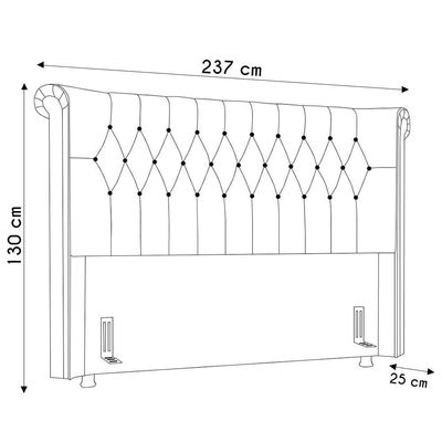 Cabeceira Cama Casal King 195cm Dust P02 Veludo Bege - Mpozenato