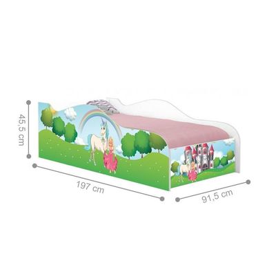 Cama Carro Fun Adesivada Princesa Encantada Solteiro