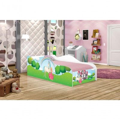 Cama Carro Fun Adesivada Princesa Encantada Solteiro