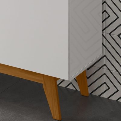 Balcao Buffet Ares 4 Portas 161 Cm Henn Branco Nature