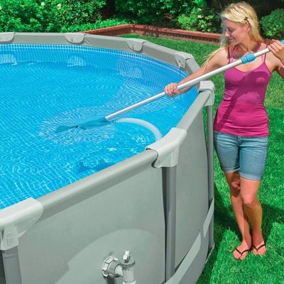 Kit De Limpeza Piscina Deluxe Aspirador Escova Vacuum Intex