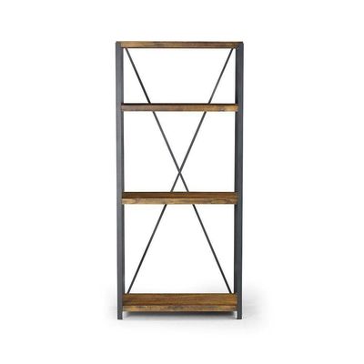 Estante Baviera com 3 Prateleiras Grafite/Rustic Brown - Gran Belo