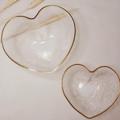 Porta-joias De Coração Com Toque Dourado Charme E Elegância Transparente