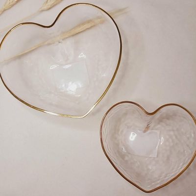 Porta-joias De Coração Com Toque Dourado Charme E Elegância Transparente