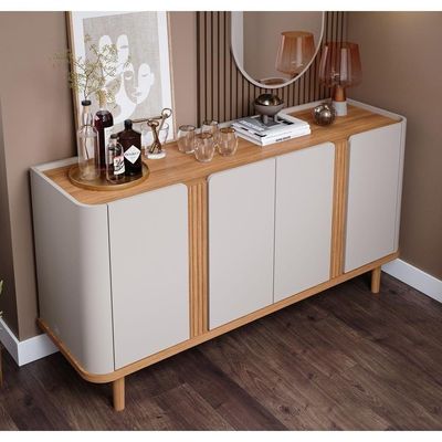 Buffet 4 Portas Eva Off White/nature Cimol Móveis