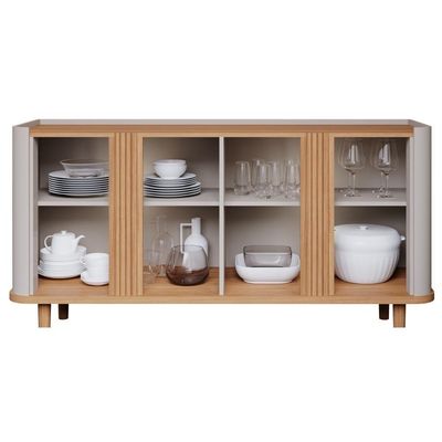 Buffet 4 Portas Eva Off White/nature Cimol Móveis