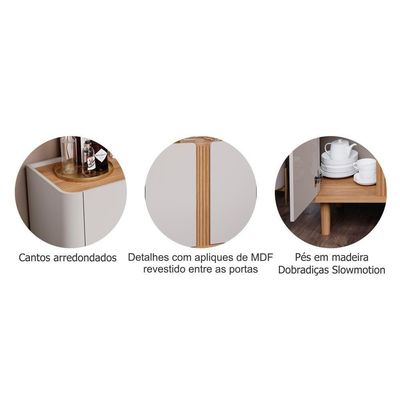 Buffet 4 Portas Eva Off White/nature Cimol Móveis