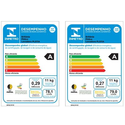 Lava E Seca Philco Eco Invertplus 16 Programas Lavagem Branca 11kg PLS11A 220V