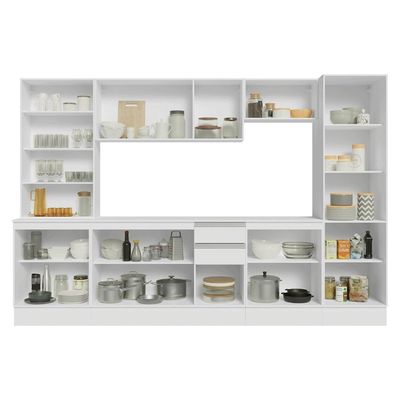 Armário De Cozinha Completa 100% Mdf 290 Cm Smart Madesa 01 Branco
