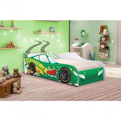 Cama Carro Kaboom Stylo Verde Solteiro