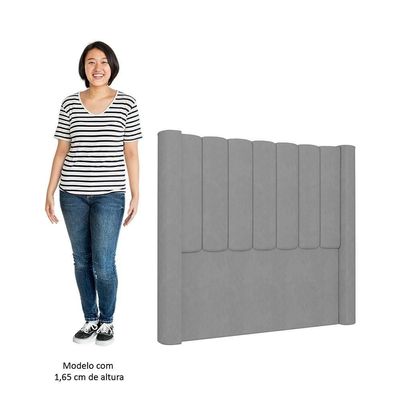 Cabeceira Casal Queen Cama 160cm Claire I02 Veludo Cinza - Mpozenato