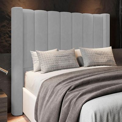 Cabeceira Casal Queen Cama 160cm Claire I02 Veludo Cinza - Mpozenato