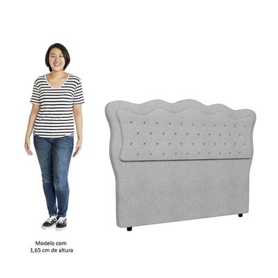Cabeceira Casal Cama 140cm Oregon I02 Bouclê Cinza - Mpozenato