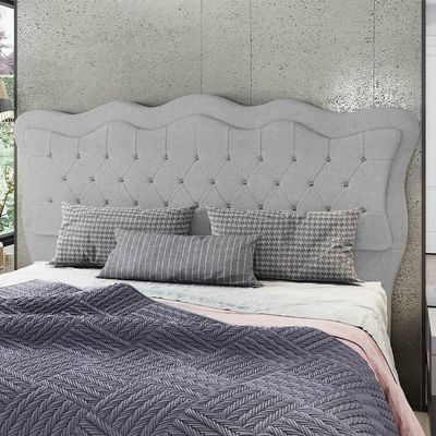 Cabeceira Casal Cama 140cm Oregon I02 Bouclê Cinza - Mpozenato